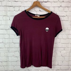 🌈3X$25⚡️French Pastry Alien Burgundy T-Shirt M